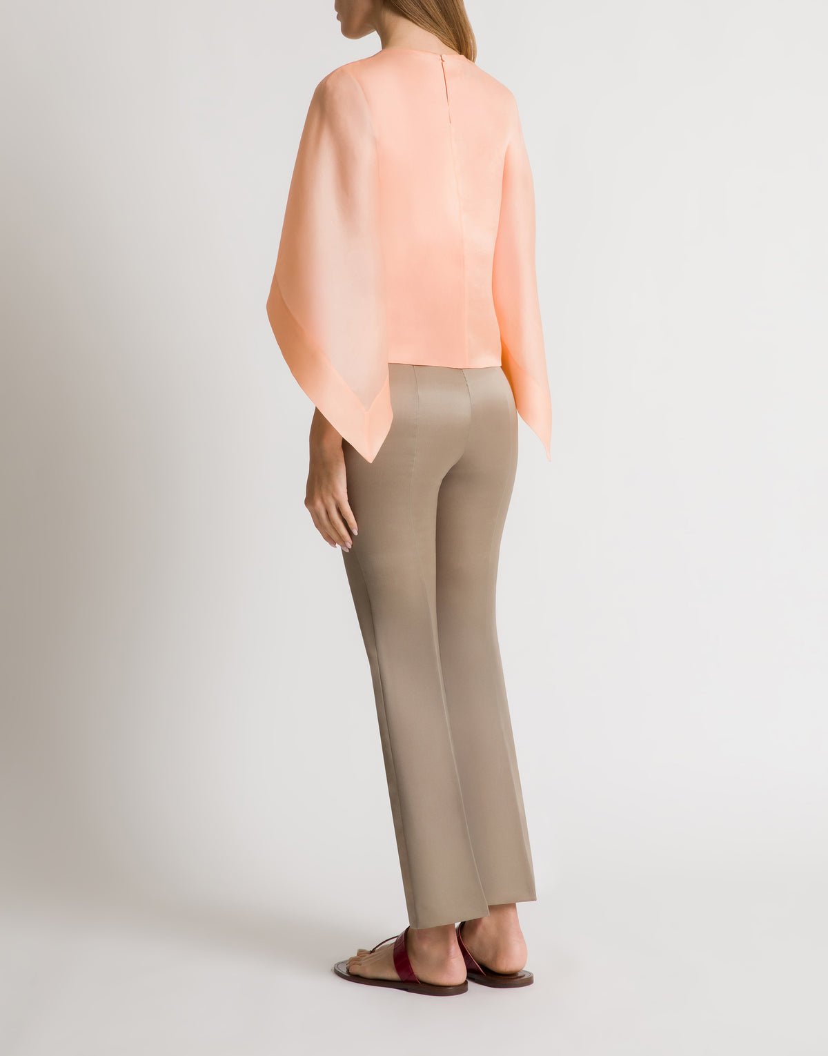 Top cape en organza de soie - Pink