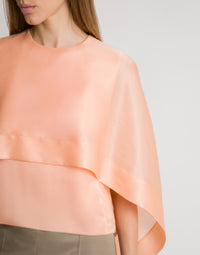 Top cape en organza de soie - Pink