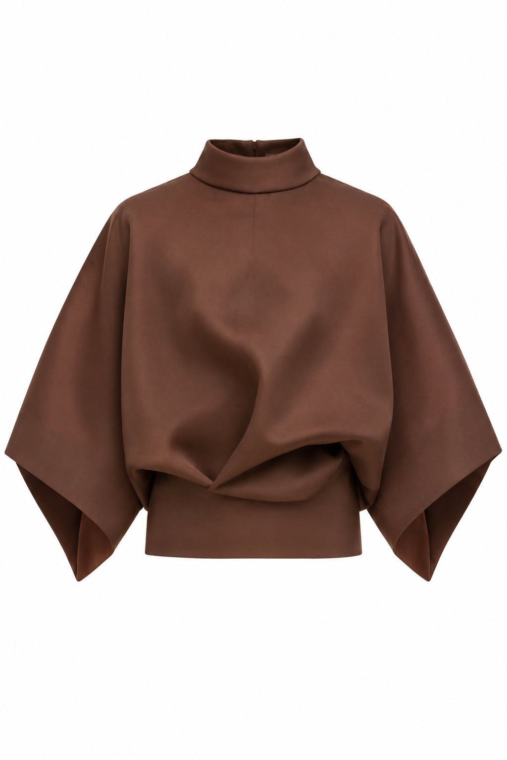 Jupe Midi Portefeuille Métallisée - Brown