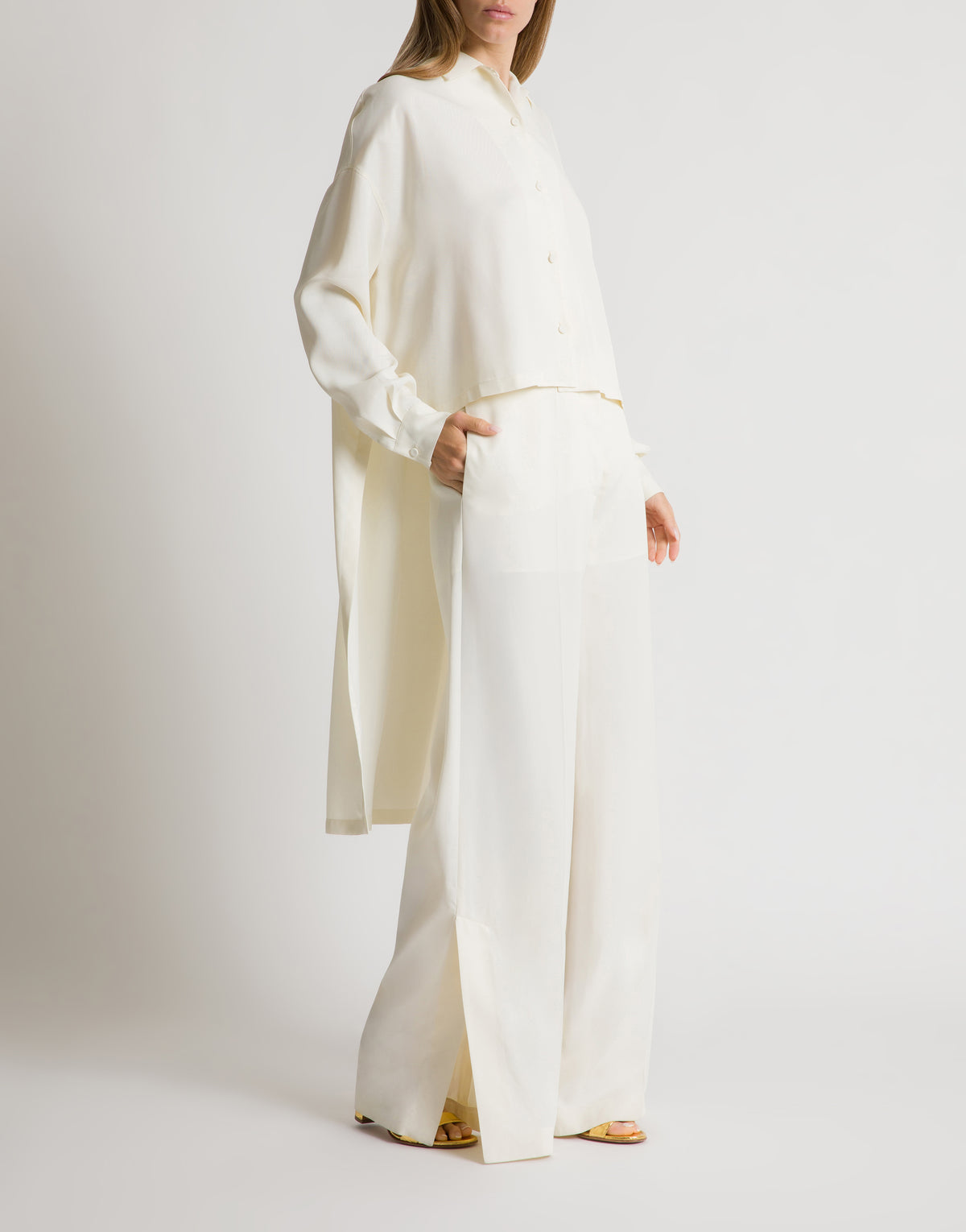 Chemise en crêpe fluide - Ivory
