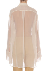 Chemise en mousseline transparente - Beige