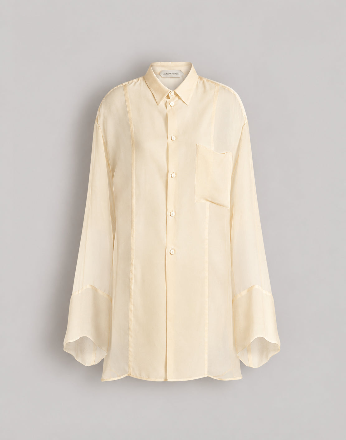 Chemise en mousseline transparente - Beige