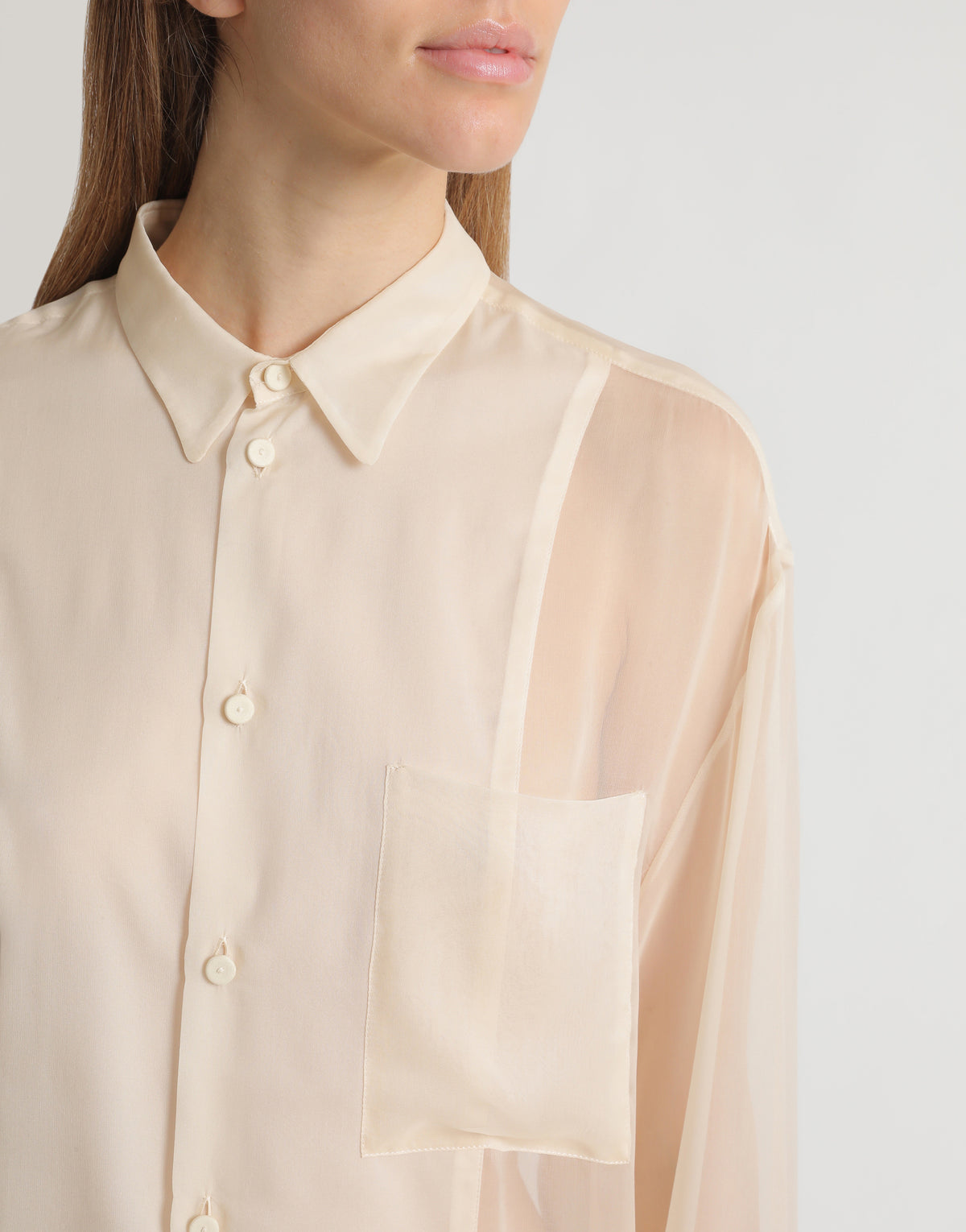 Chemise en mousseline transparente - Ivory