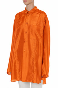 Chemise Oversize en Soie - Orange