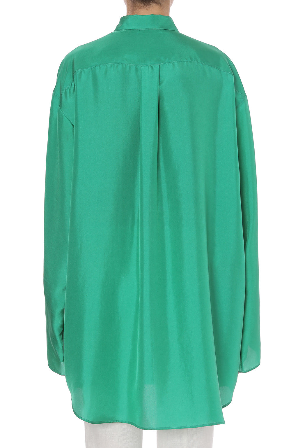 Chemise Oversize en Soie - Bottle green