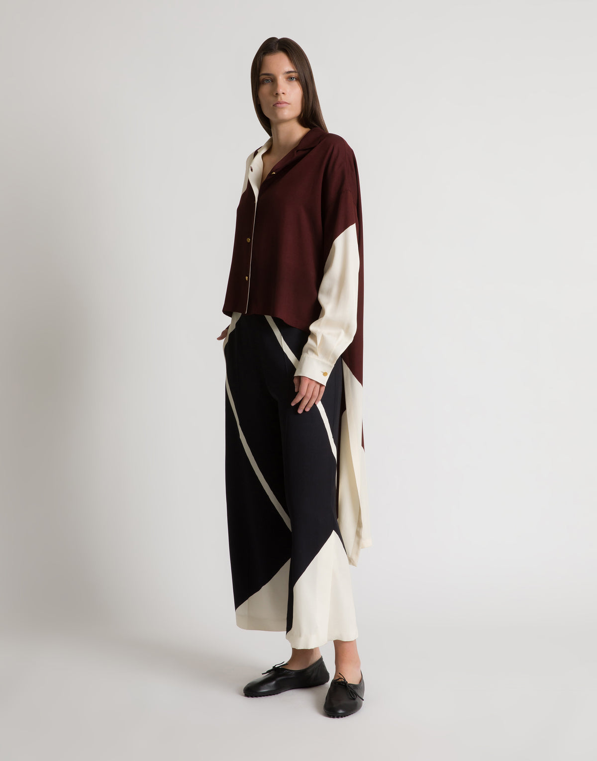Chemise à imprimé graphique - Brown