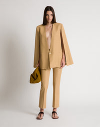 Pantalon droit à la cheville - Beige