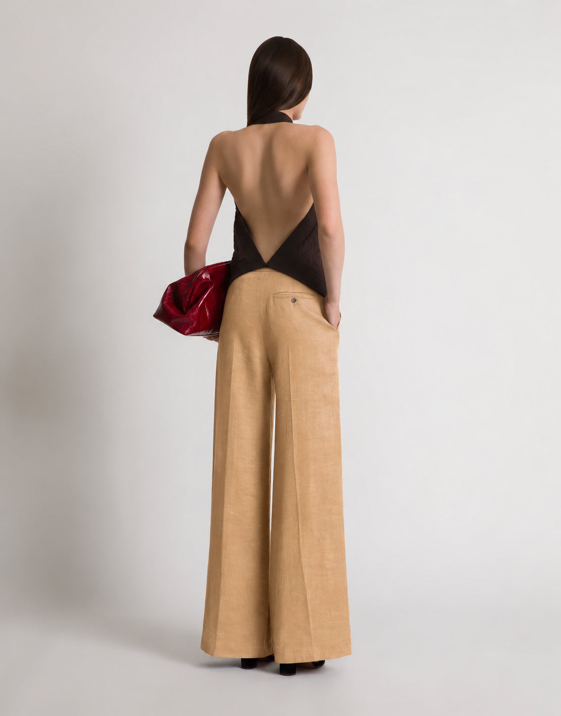 Pantalon Large Tailleur - Beige