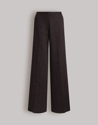 Pantalon ample en lin et coton - Brown