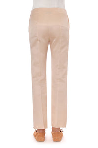 Pantalon droit en soie - Beige