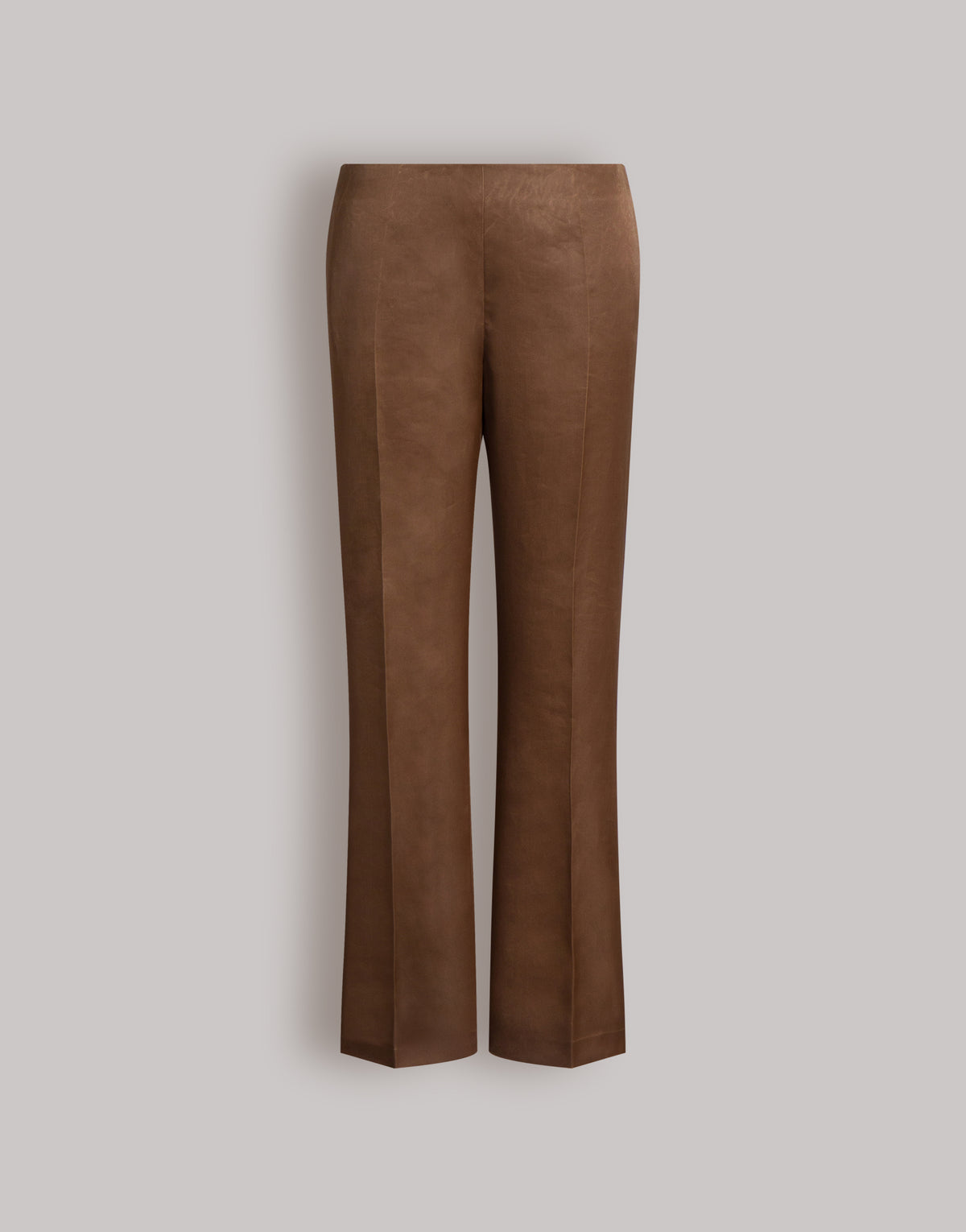 Pantalon droit en soie - Brown