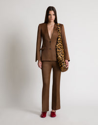 Pantalon droit en soie - Brown