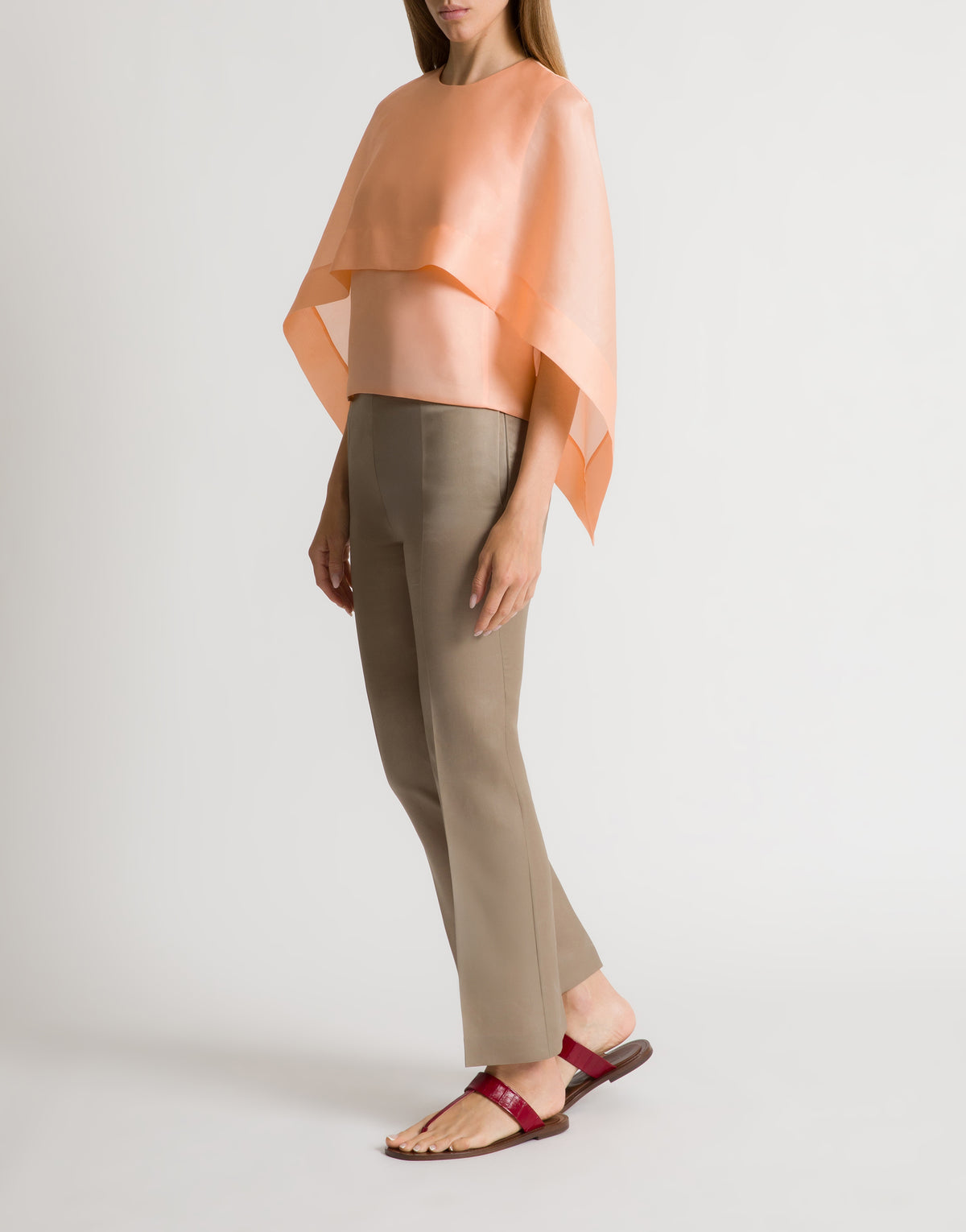 Pantalon droit en soie - Grey
