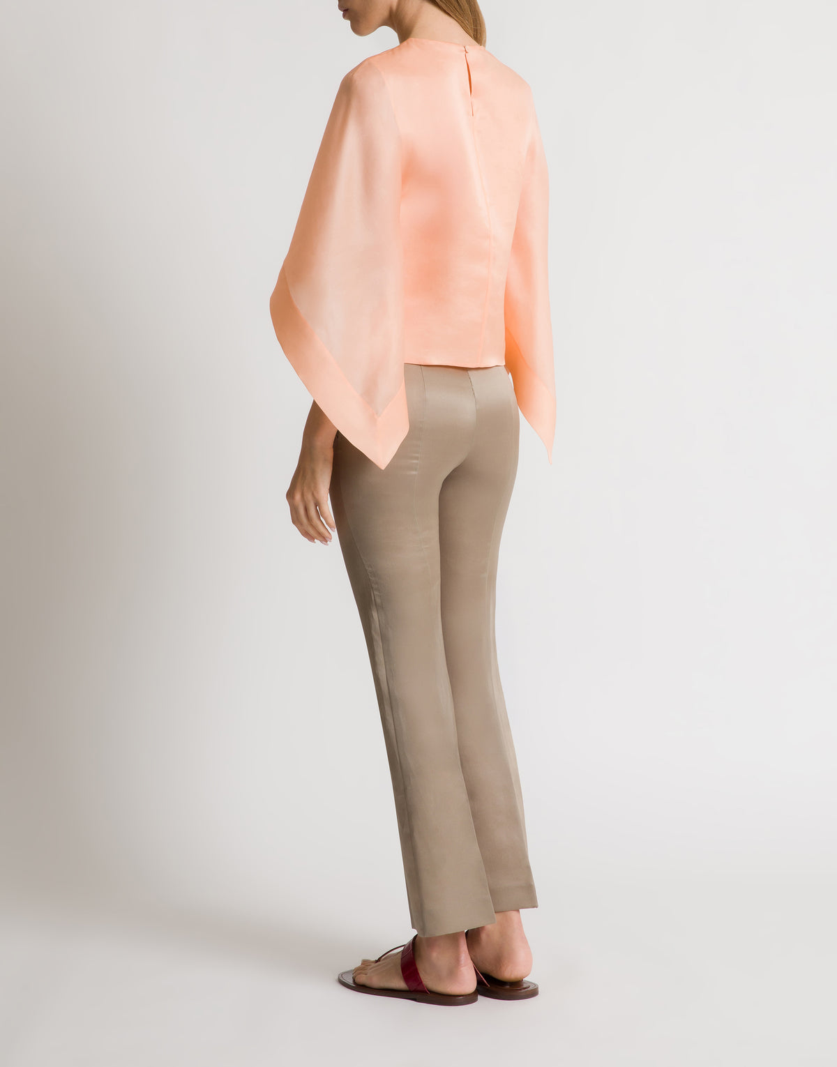 Pantalon droit en soie - Grey