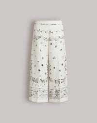 Pantalon en lin imprimé - Ivory
