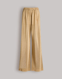 Pantalon ample en maille lurex dorée  - Gold