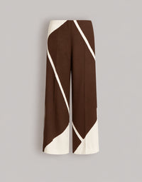 Pantalon en twill de viscose avec imprimé graphique - Brown