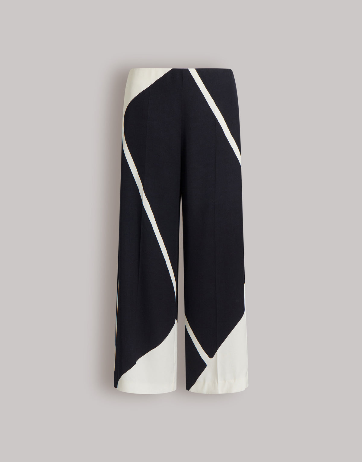Pantalon en twill de viscose avec imprimé graphique - Black