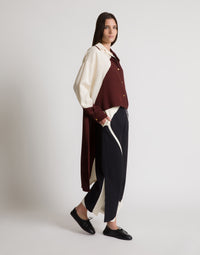 Pantalon en twill de viscose avec imprimé graphique - Black