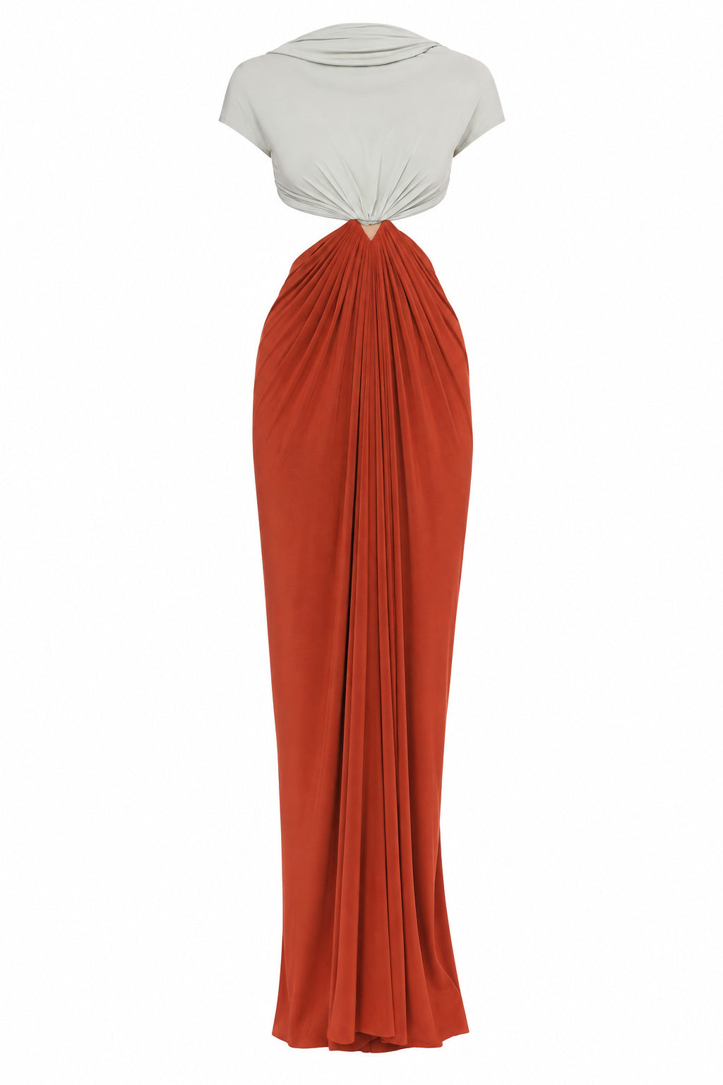 Robe longue en jersey avec découpes - Brown