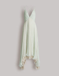 Robe longue en mousseline plissée - Ivory
