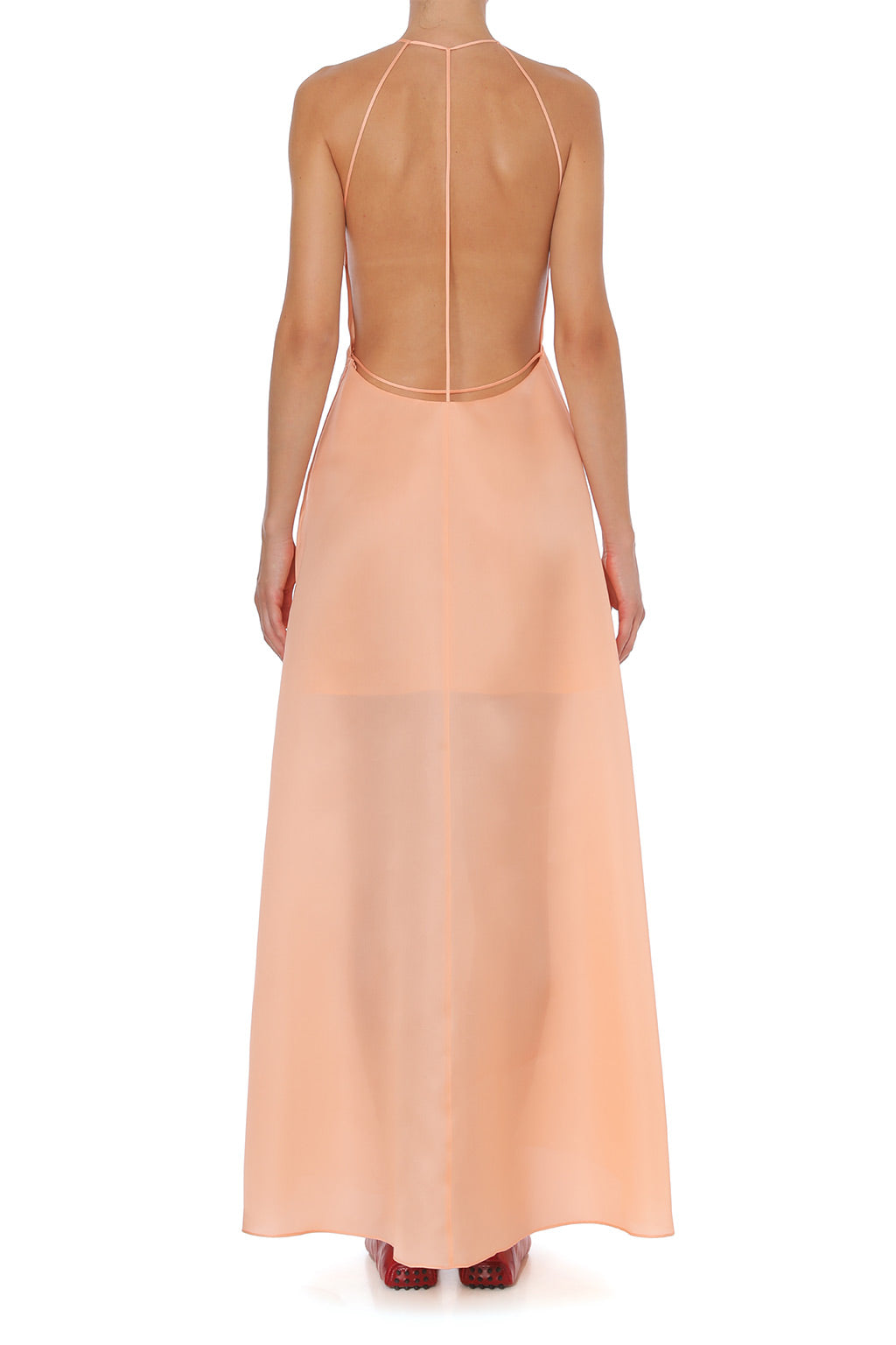 Robe dos nu en soie - Pink
