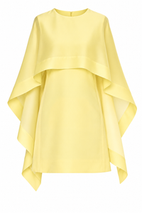Robe Courte à Effet Cape - Yellow