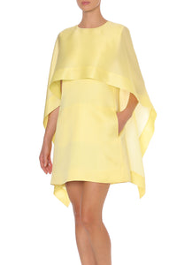 Robe Courte à Effet Cape - Yellow