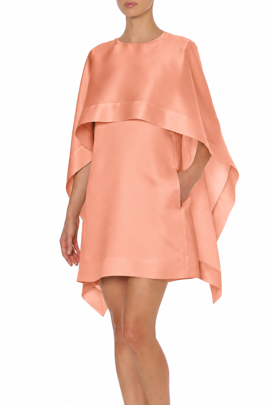 Robe Courte à Effet Cape - Pink