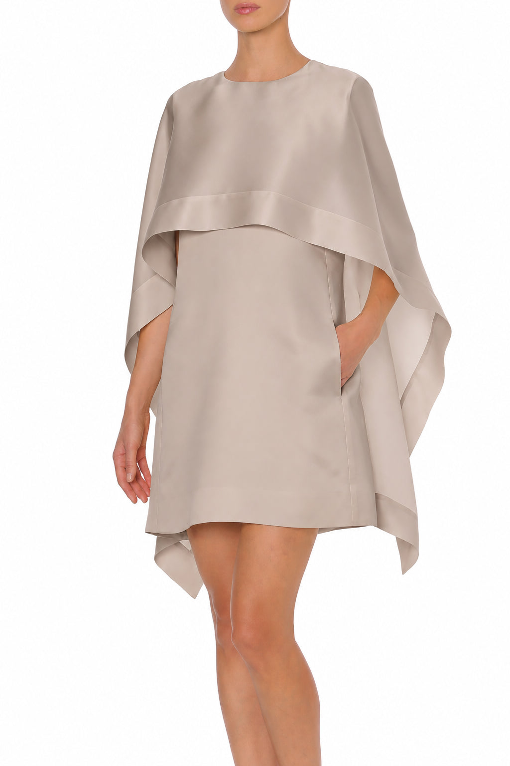 Robe Courte à Effet Cape - Grey