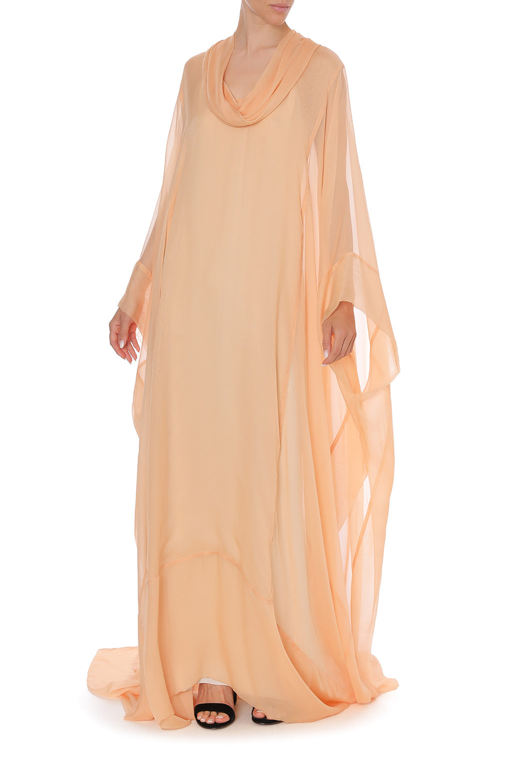 Robe Longue Transparente Fluide - Beige