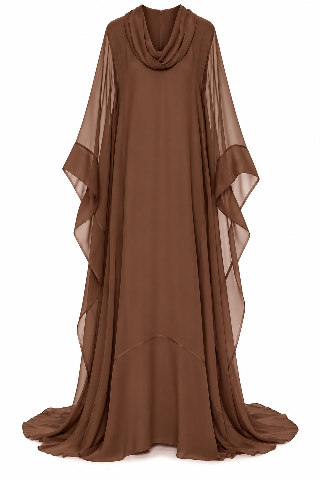 Robe Longue Transparente Fluide - Brown