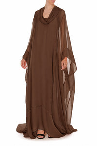 Robe Longue Transparente Fluide - Brown