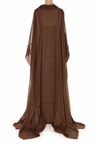 Robe Longue Transparente Fluide - Brown