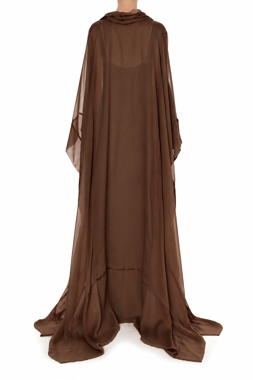 Robe Longue Transparente Fluide - Brown