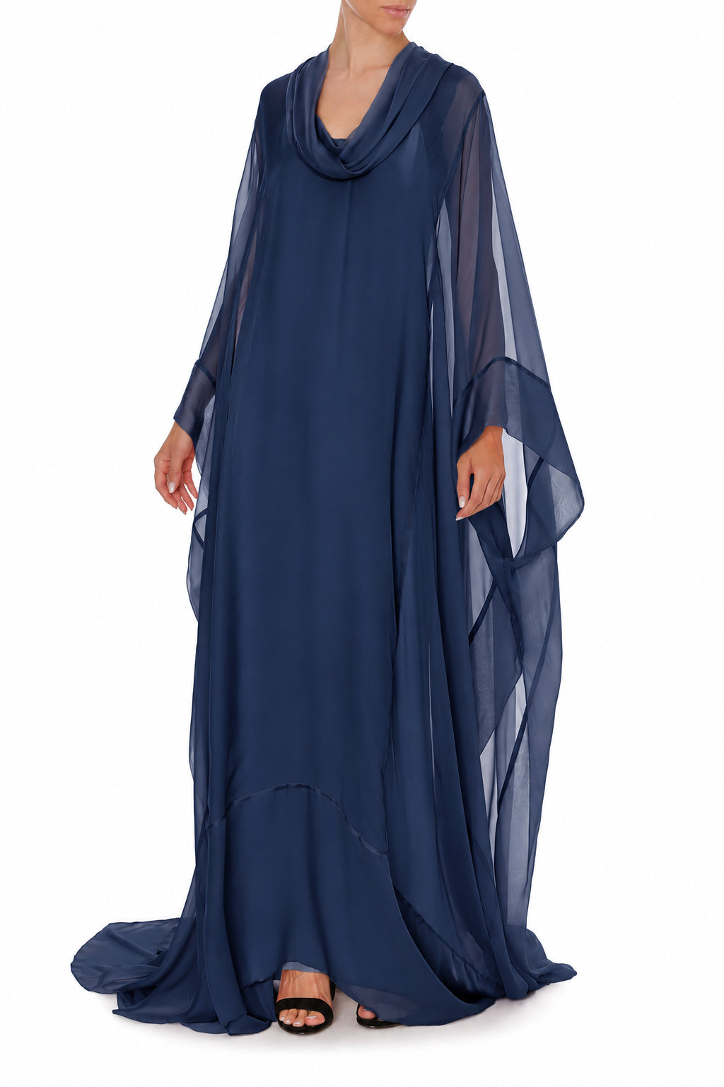 Robe Longue Transparente Fluide - Blue