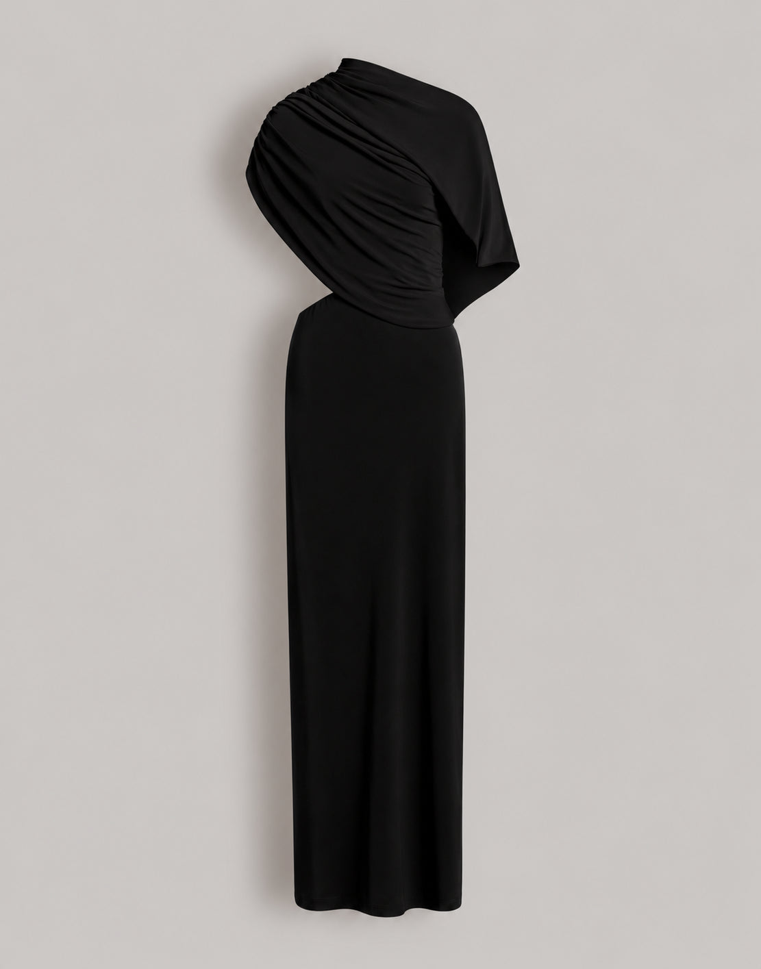 Robe longue drapée avec cut out - Black