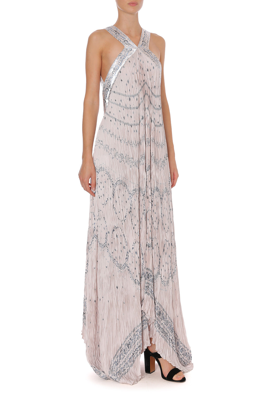 Long robe imprimée avec dos nu - Pink