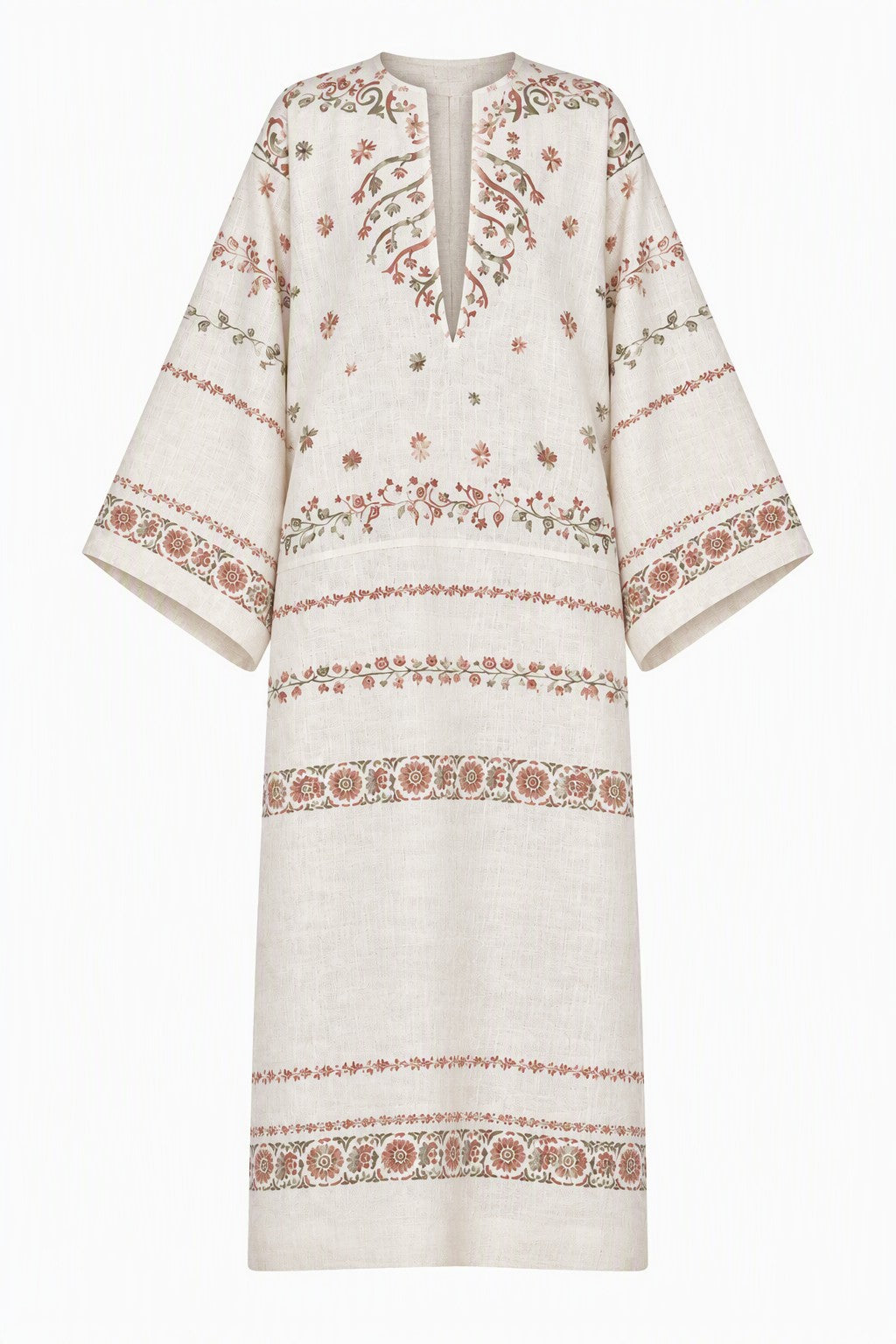 Robe Kaftan Brodée - Pink