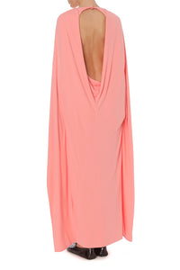 Robe longue en jersey  avec découpe dans le dos - Pink Powder
