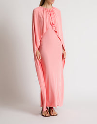 Robe longue en jersey  avec découpe dans le dos - Pink Powder