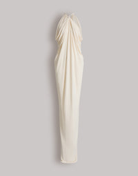 Robe longue drapée avec dos nu - Ivory
