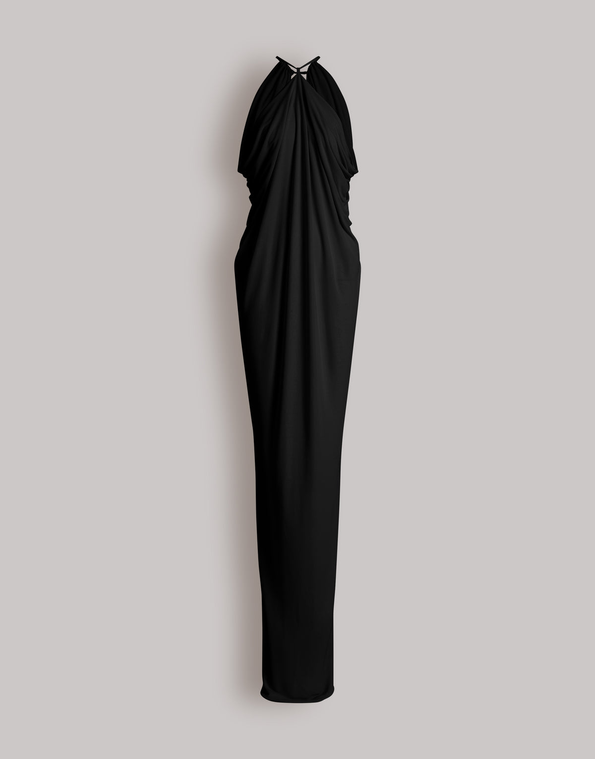 Robe longue drapée avec dos nu - Black