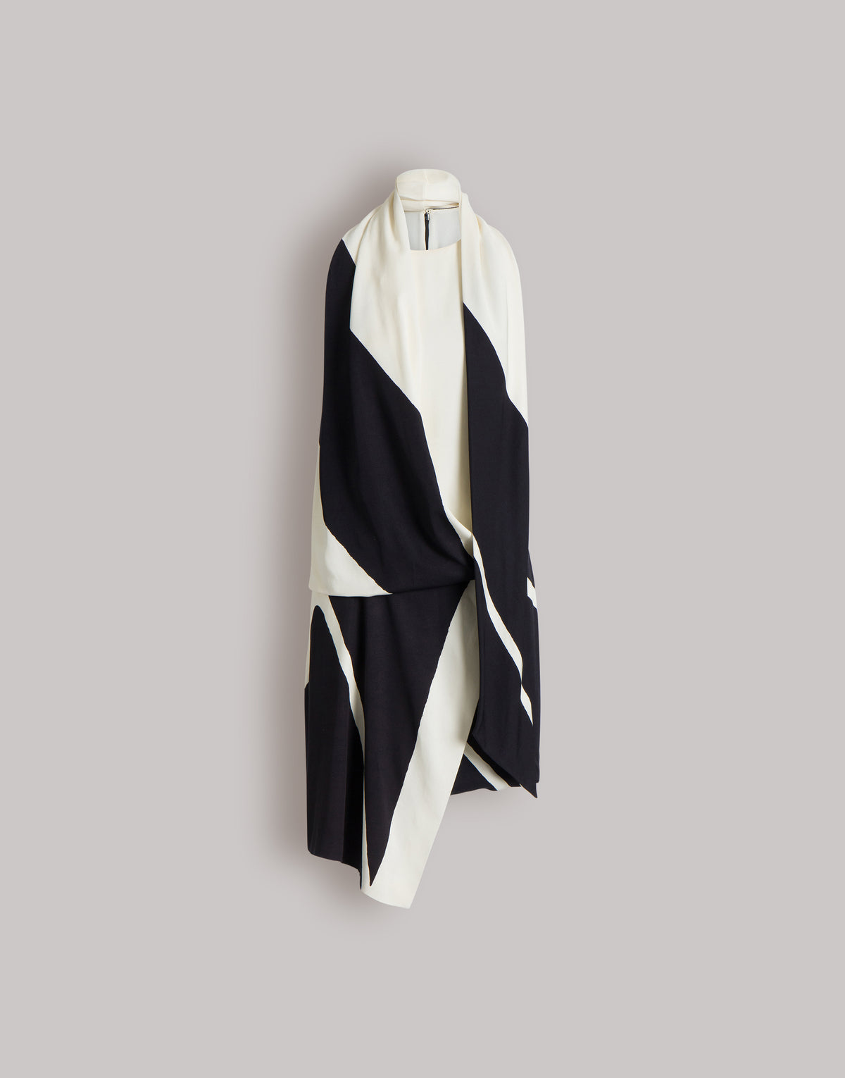 Robe courte asymétrique à imprimé graphique  - Black