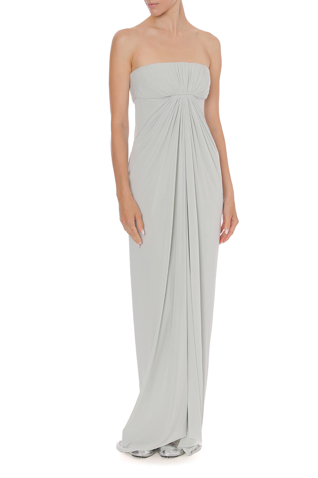 Robe Longue Bustier Drapée - Grey
