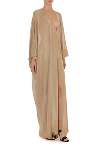 Robe caftan en maille lurex dorée - Gold