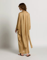 Robe caftan en maille lurex dorée - Gold