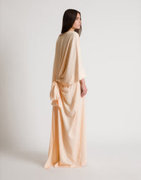 Longue robe caftan avec large encolure en V  - Pink