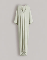 Longue robe caftan avec large encolure en V  - Light blue