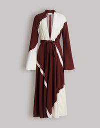 Robe longue imprimée en twill de viscose - Brown